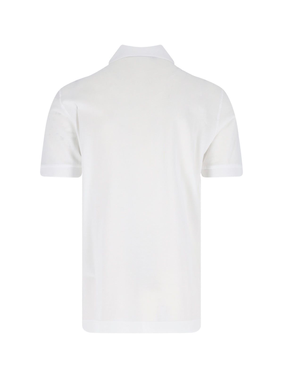 White Metallic Logo Piqué Polo