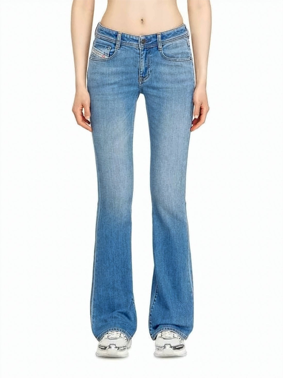Bootcut Denim Jeans with Mid-Rise Waist
