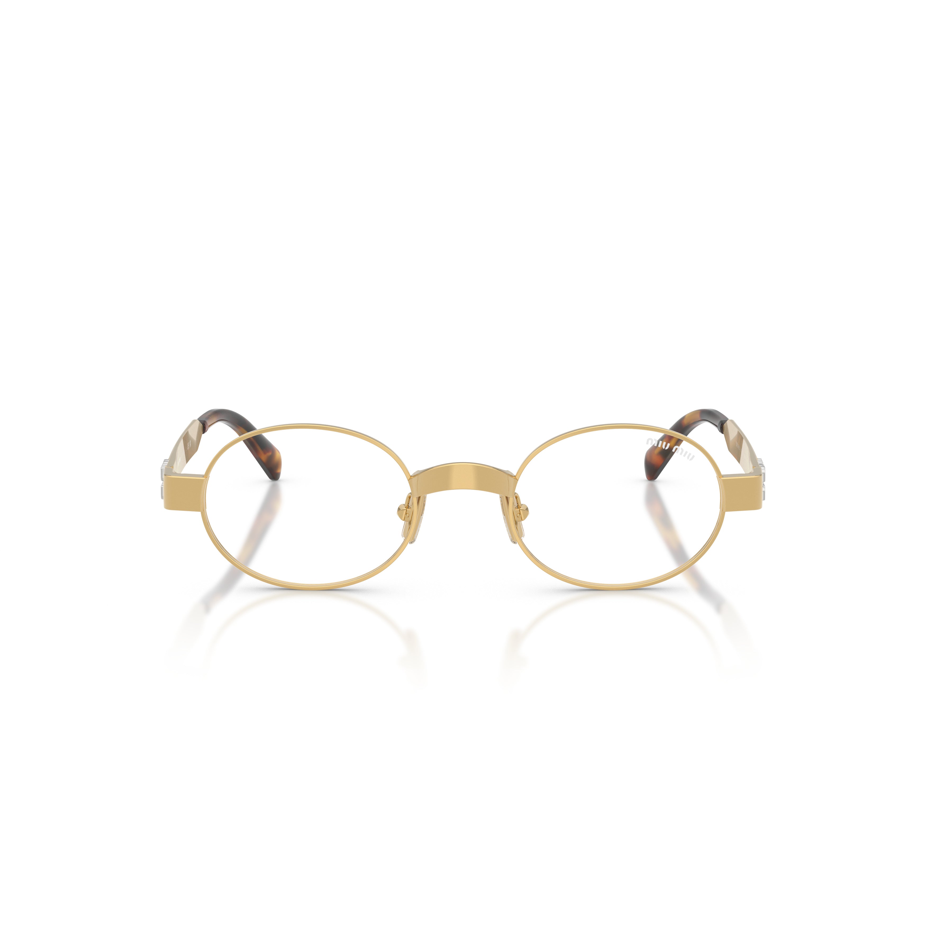 Oval Metal Sunglasses with Tortoiseshell Tips