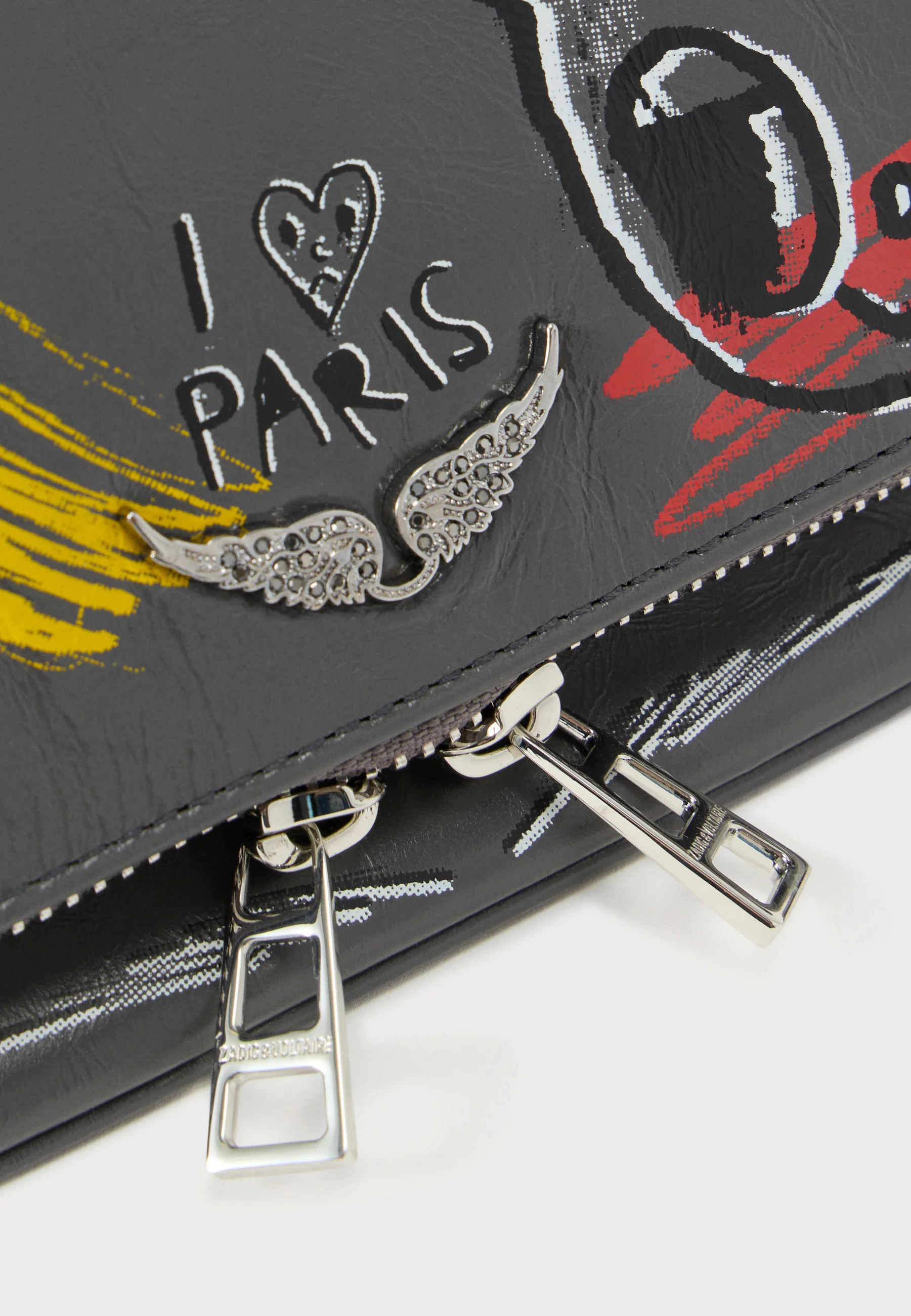 Rectangular Clutch Bag with Graffiti Prints