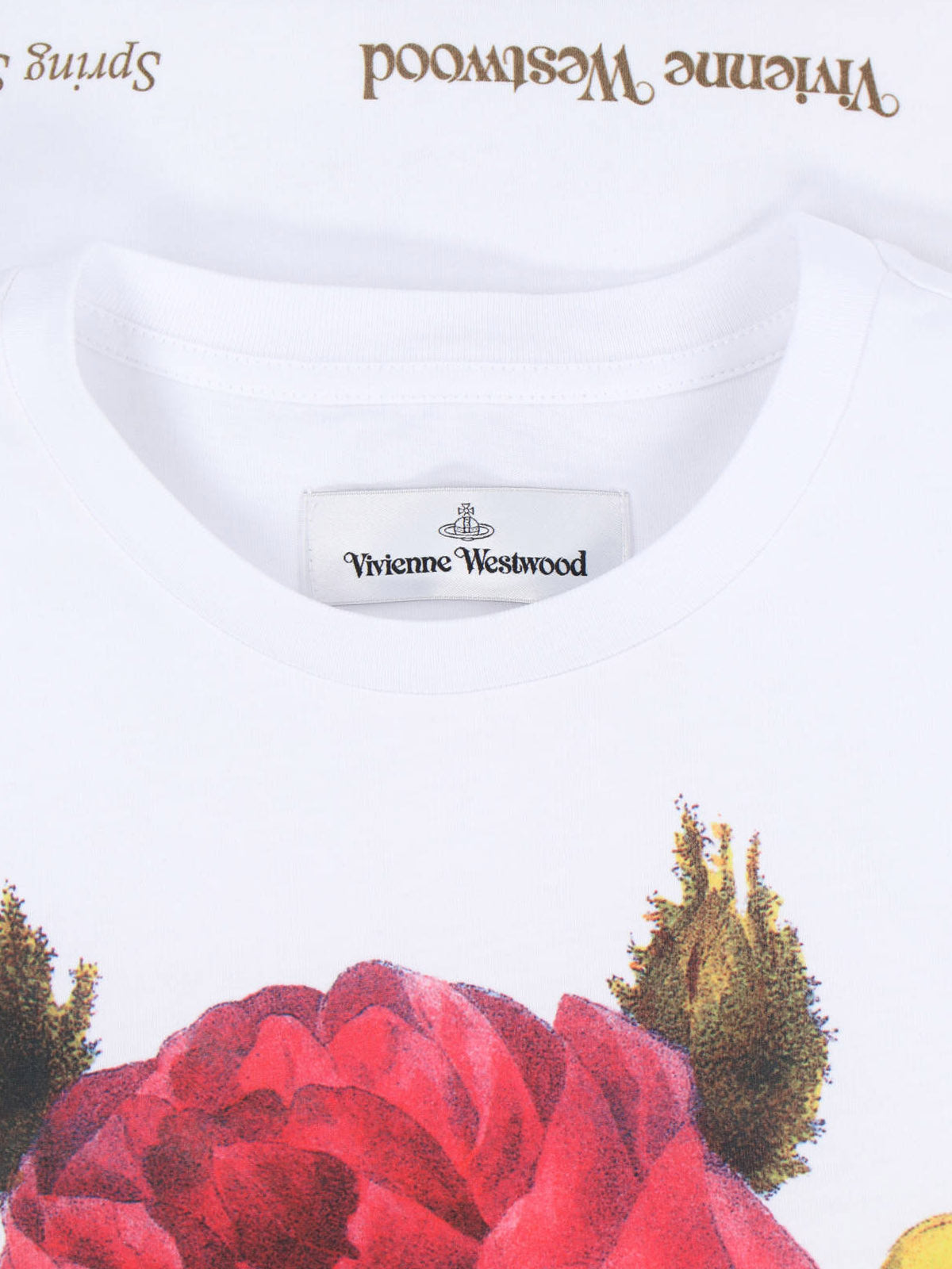 White Floral Print Cotton T-Shirt