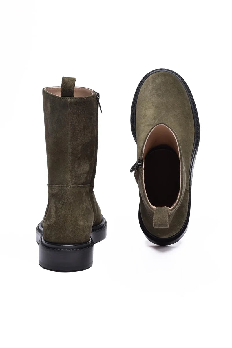 Suede Ankle Boot - Green