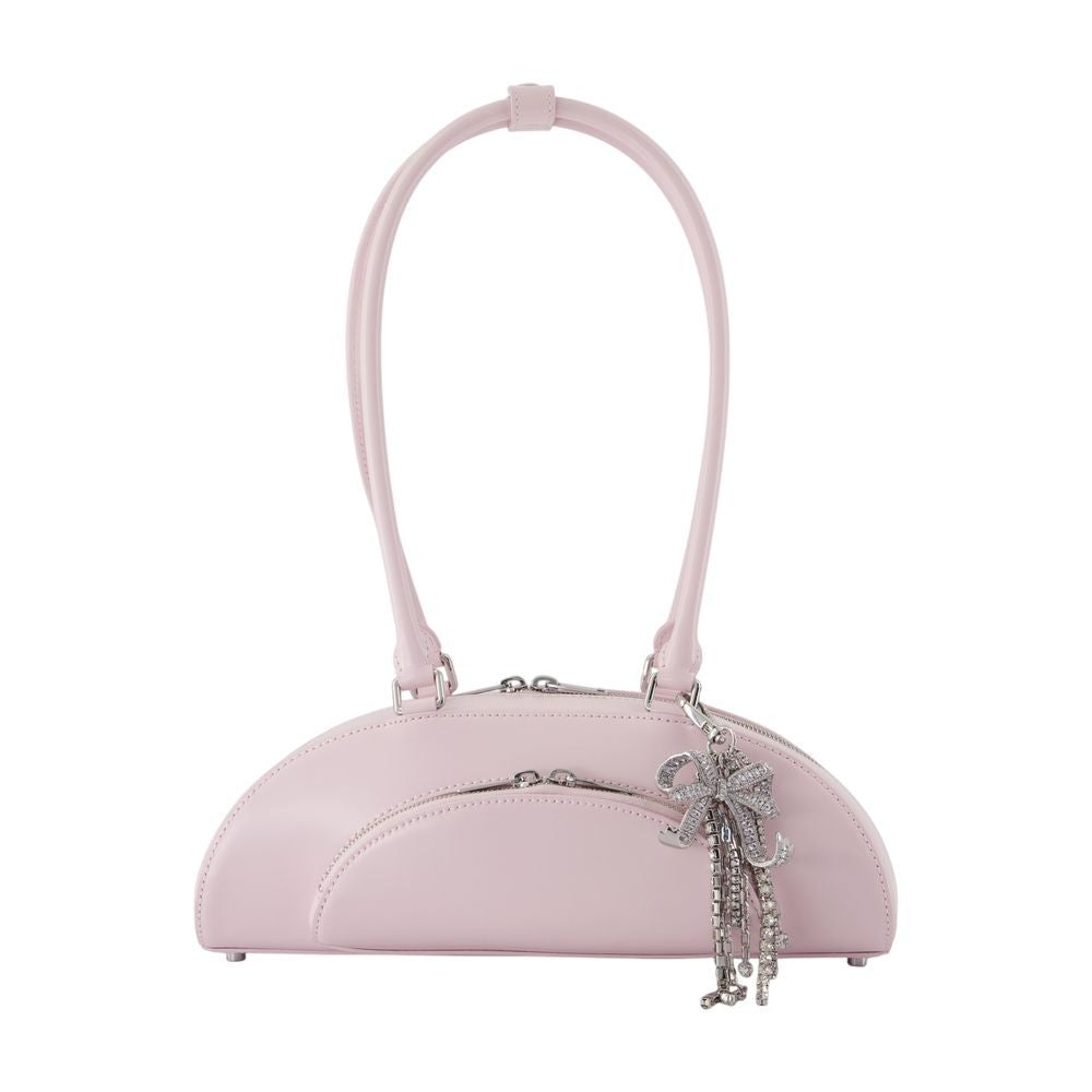 Curved Charm Shoulder Bag - Leather - Purple