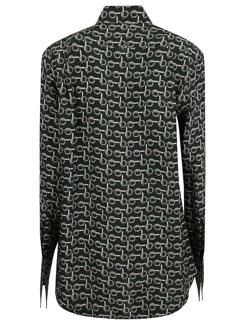 Repeating Pattern Mulberry Silk Shirt