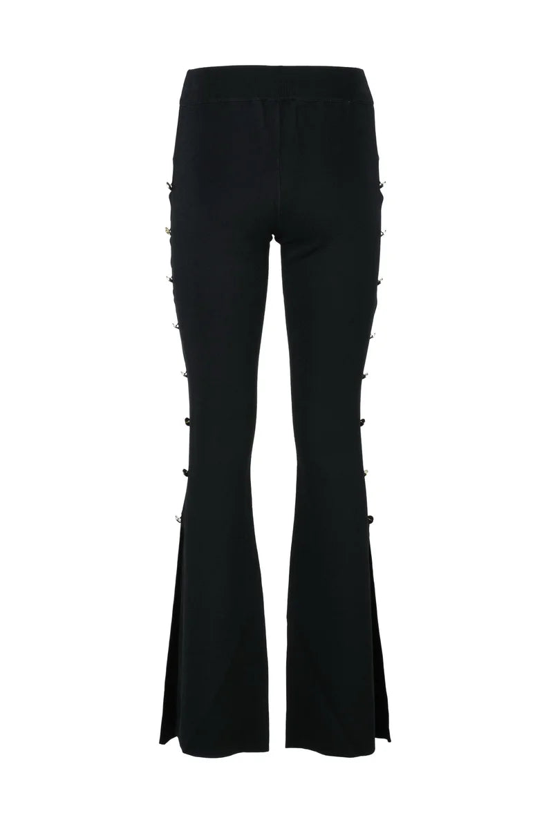 Knit Flare Pants - Black