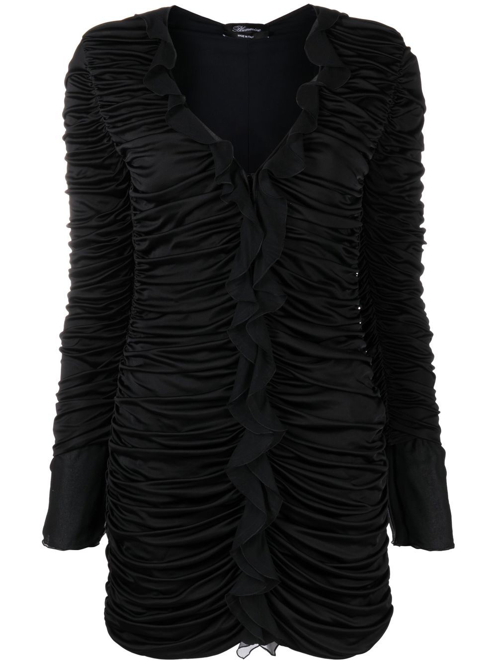 Plisse Jersey V-Neck Asymmetrical Dress