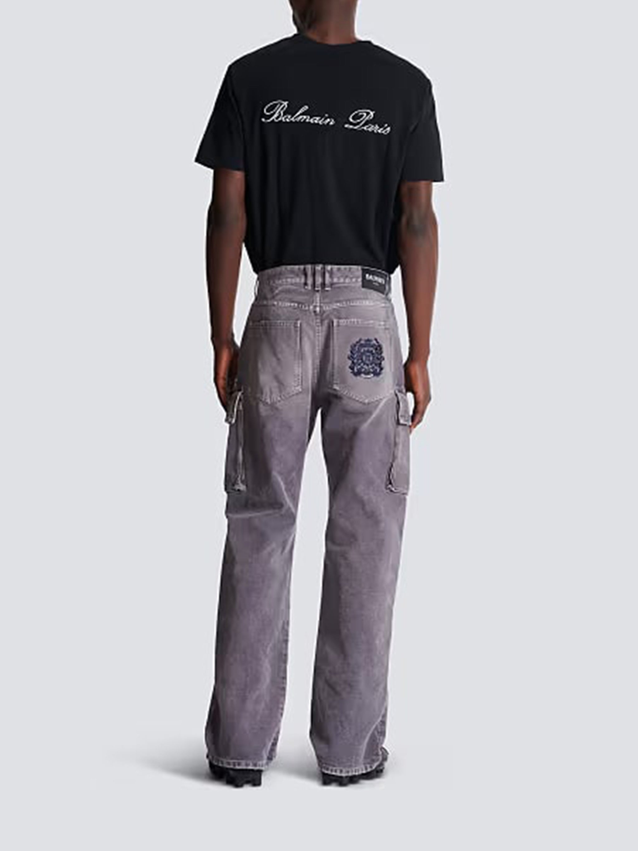 Faded Grey Large Jeans Cargo Jeans