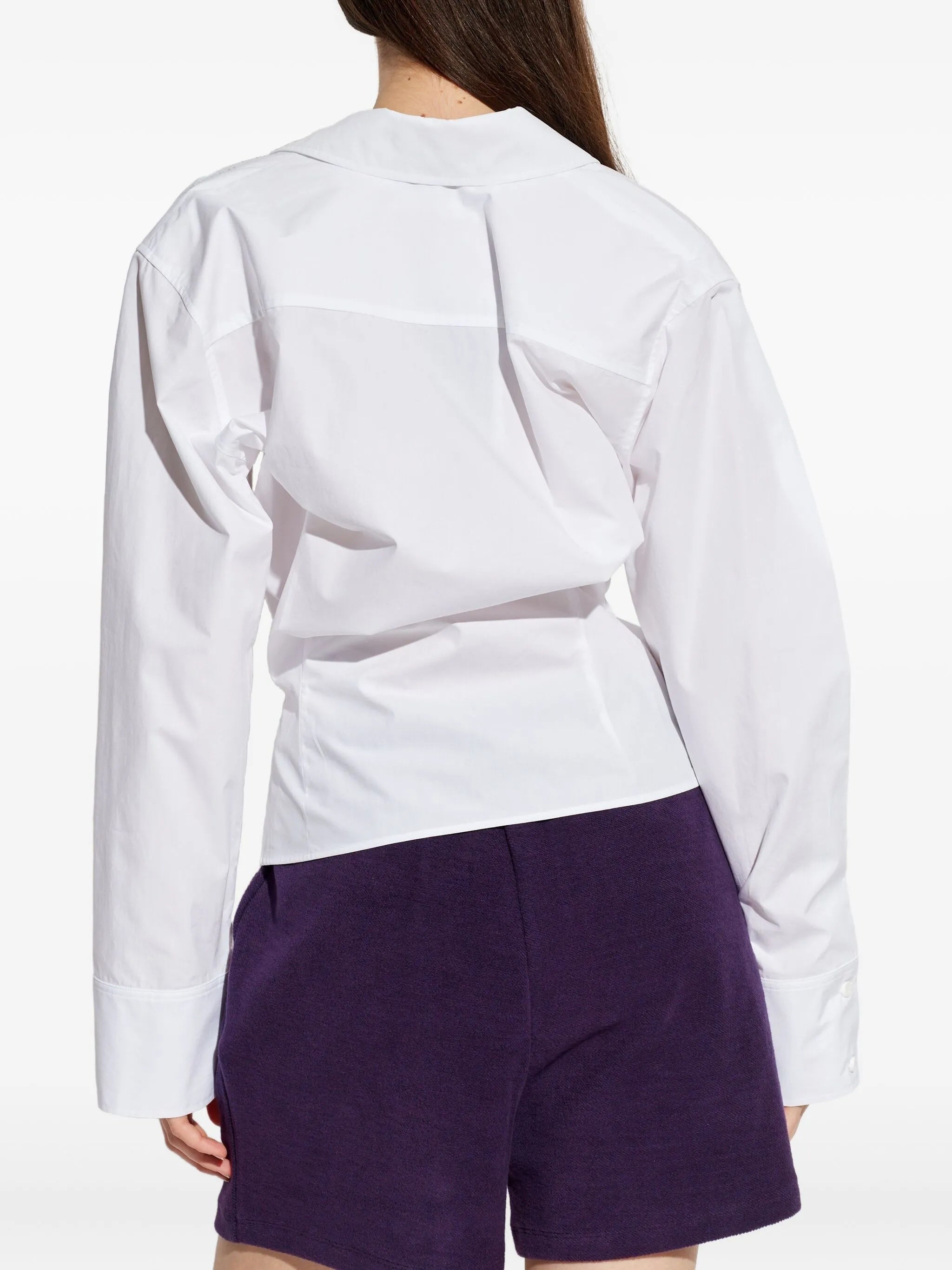 White Structured Fit Plain Shirt