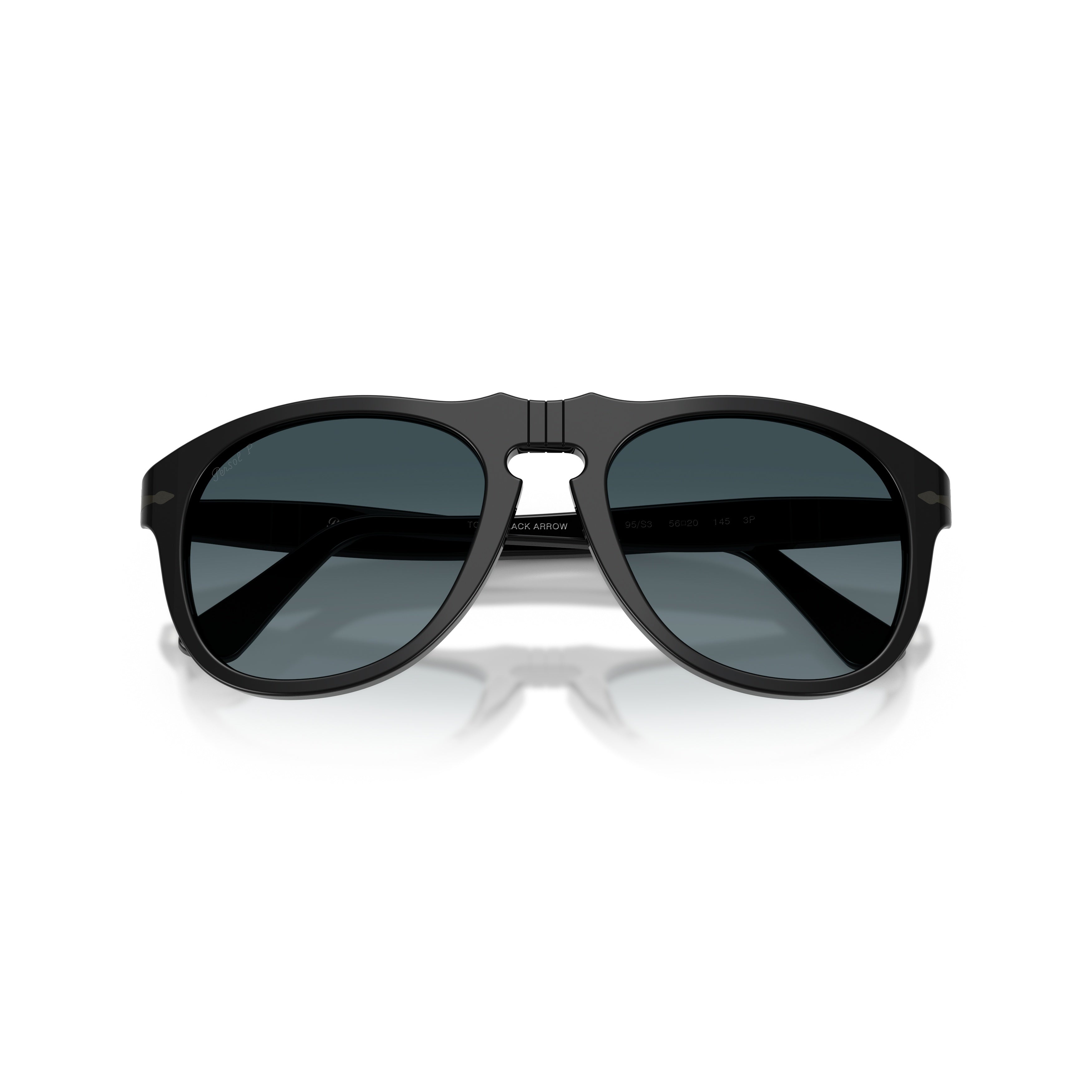 0po0649ne Black Acetate Aviator Sunglasses with Gradient Lenses
