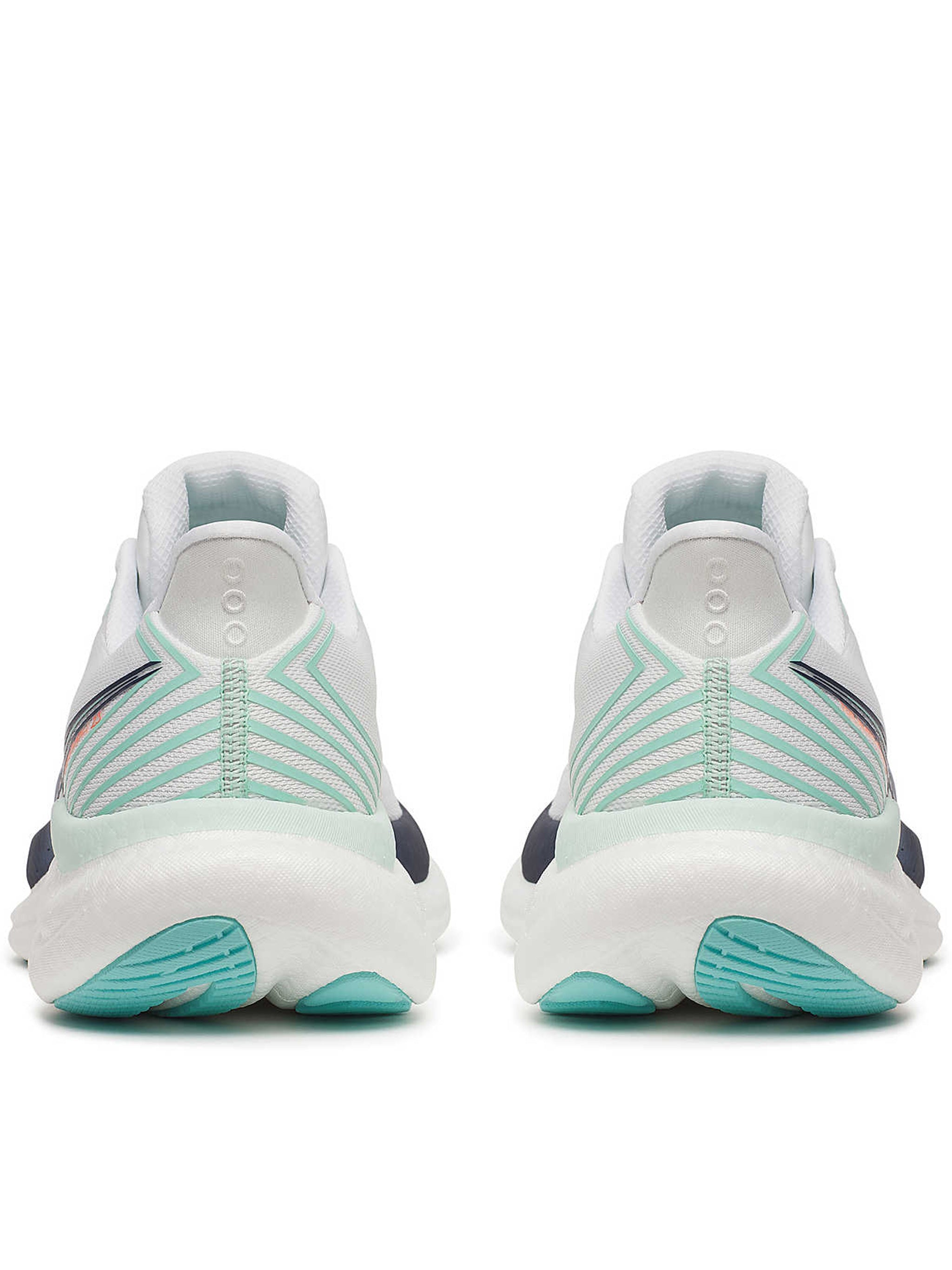 Dynamic White and Mint Running Sneakers
