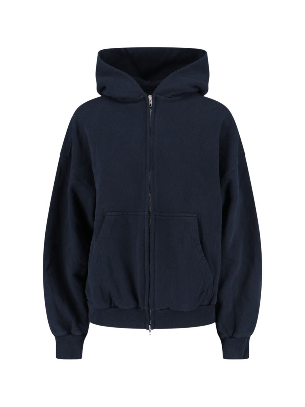 Flipped Uni Black Zip Hoodie With Back Logo