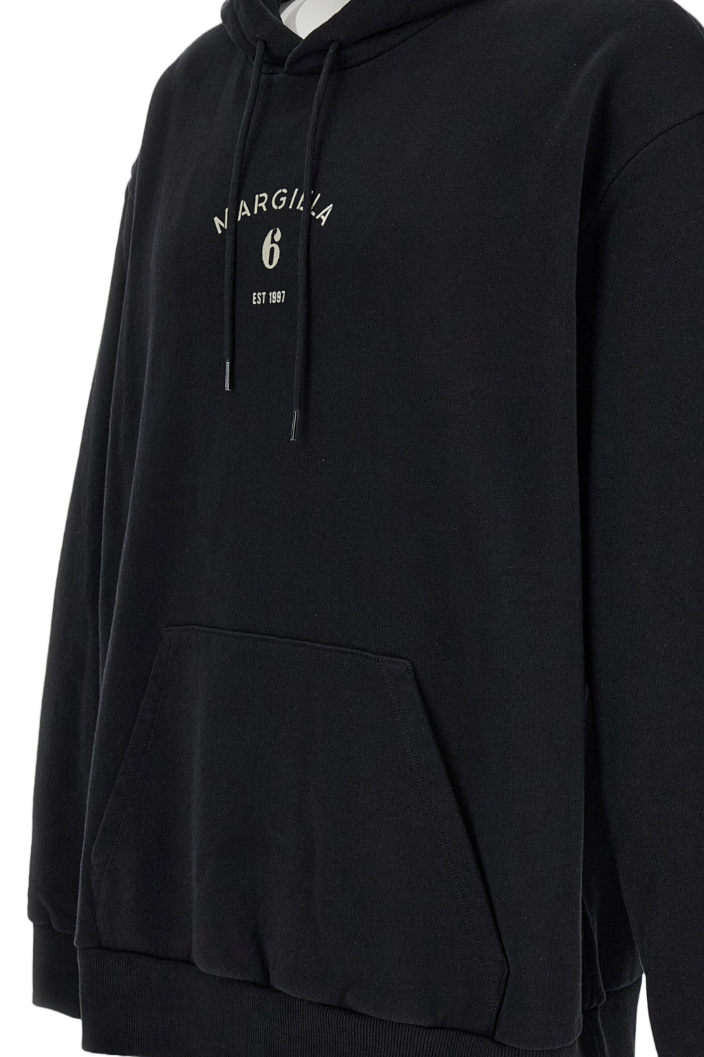 Black Oversized Hoodie with Logo Print