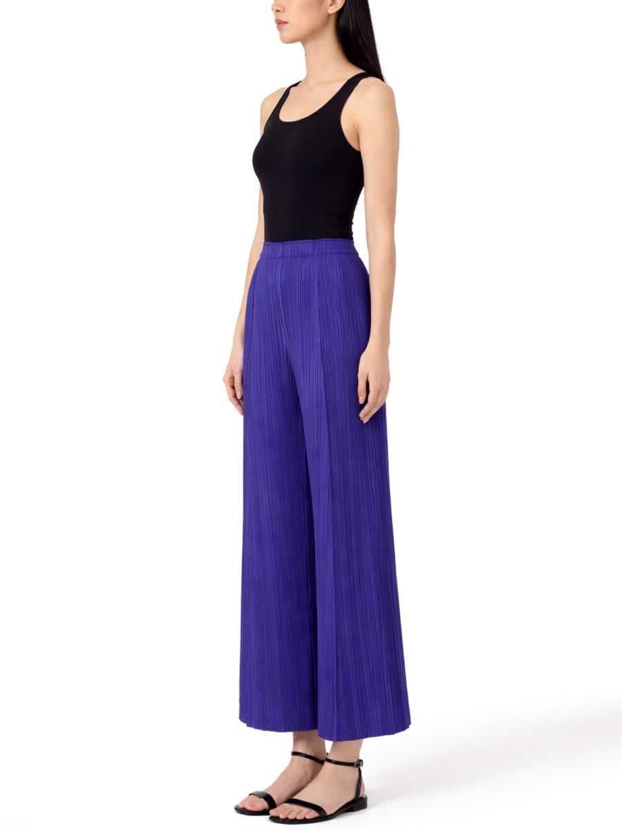 Pleated Wide-Leg Pants with Dynamic Texture