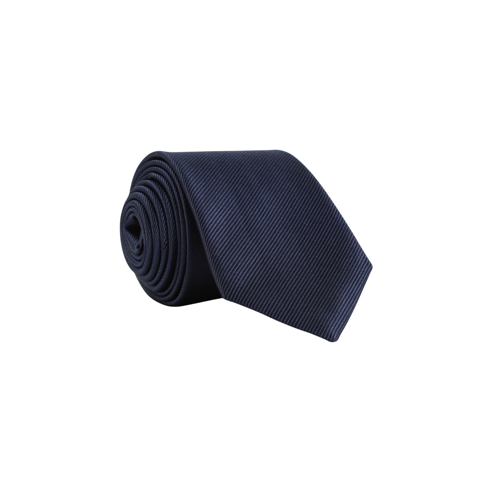 Subtle Ribbed Blue Silk Tie