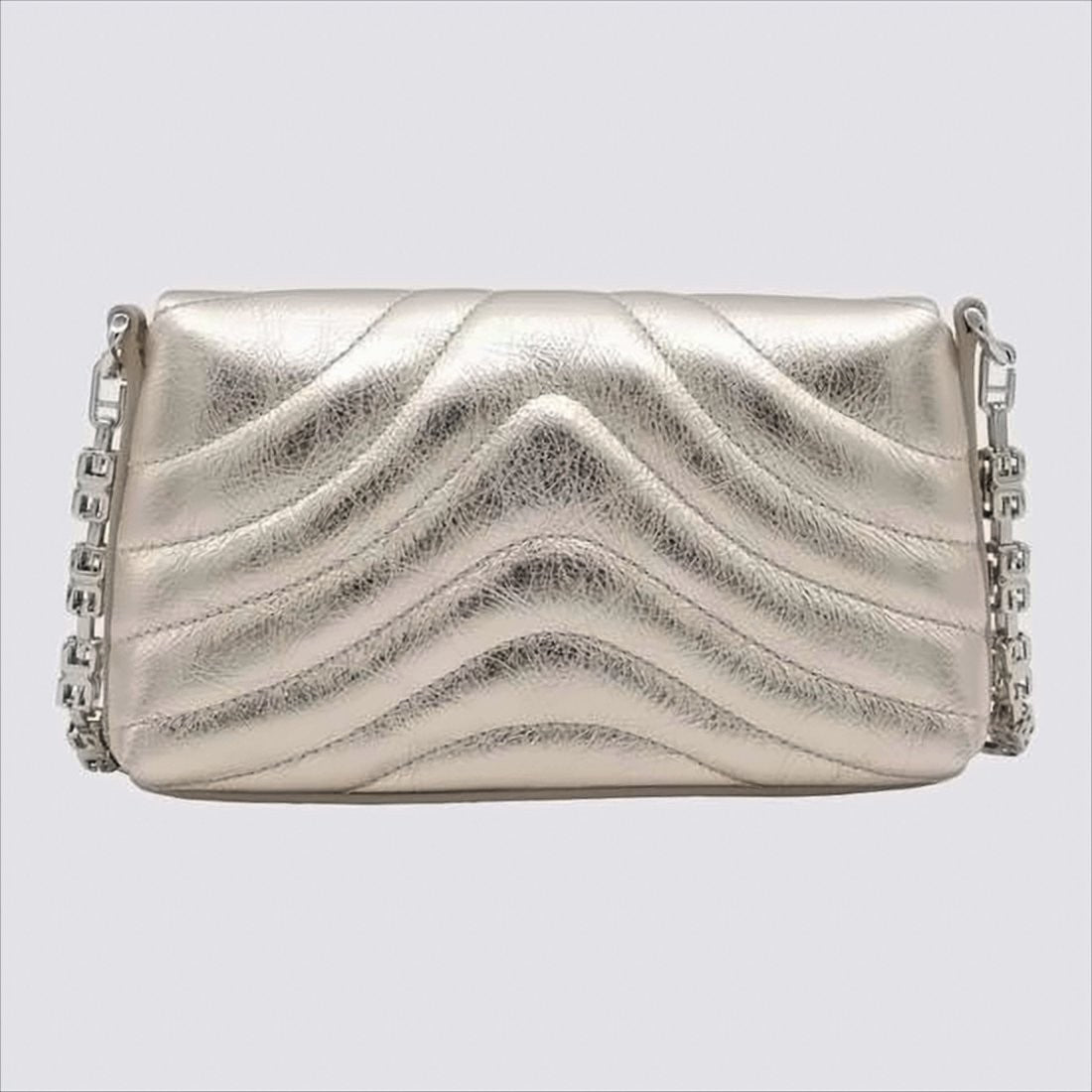 Metallic Quilted Calf Leather Shoulder Bag
