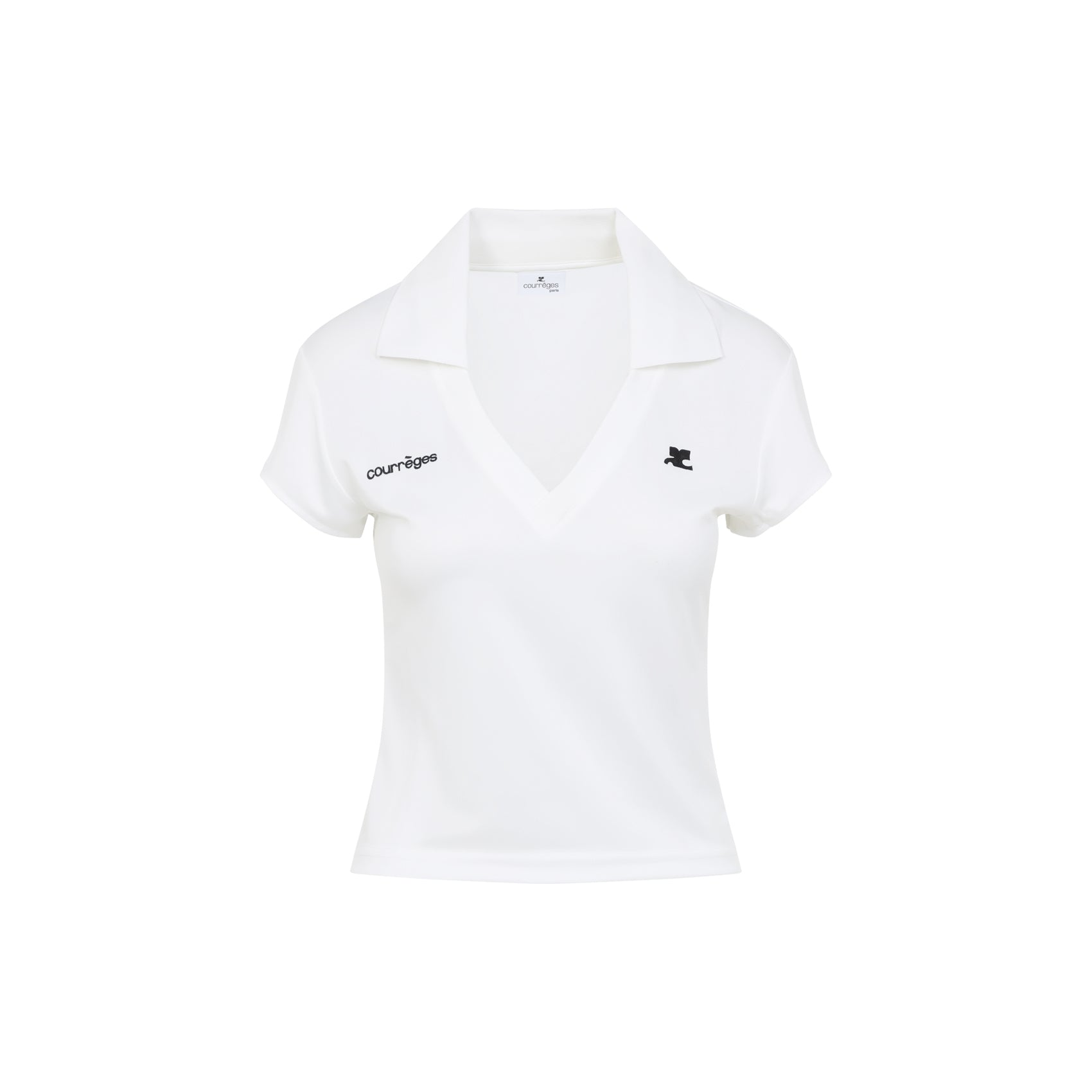 Short-Sleeved T-Shirt With Deep V-Neckline