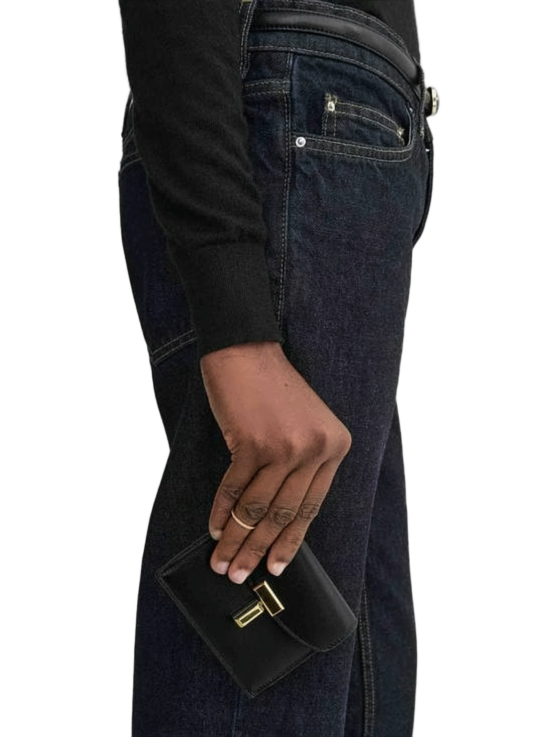 Sleek Black Cowhide Leather Wallet
