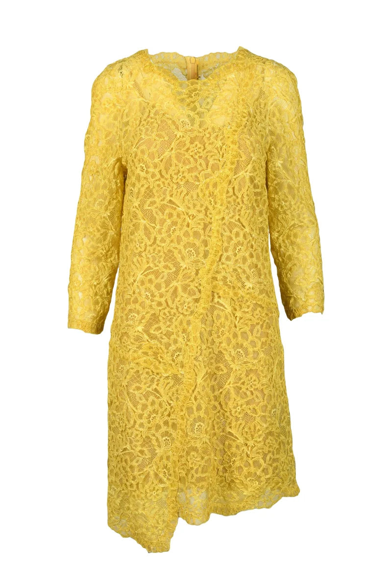 Lace Dress Cotton Polyamide Viscose - Yellow