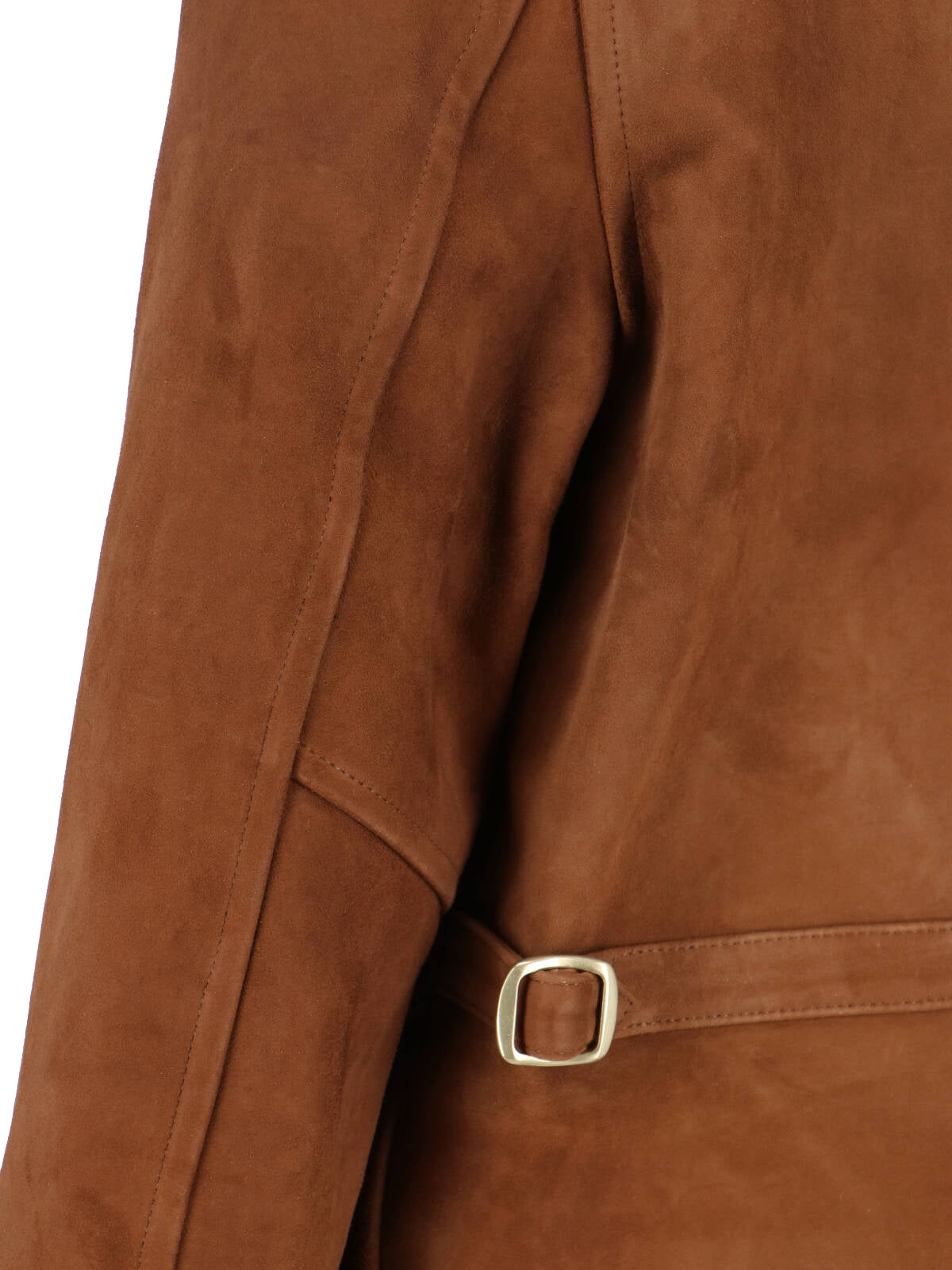 Structured Brown Jacket With Front Zipper Closure