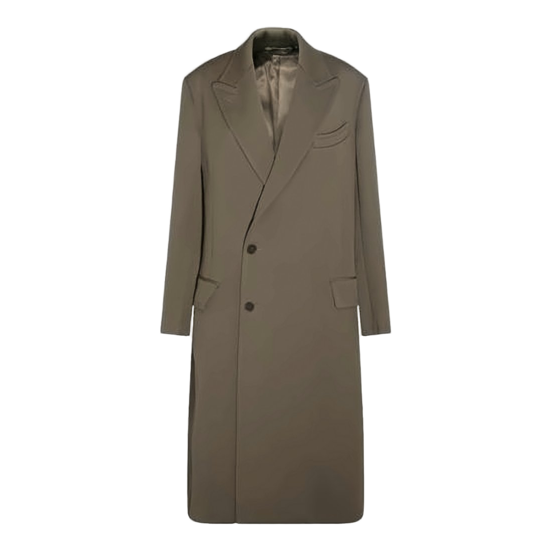 Tailored Double-Breasted Wool Coat with Notched Lapel