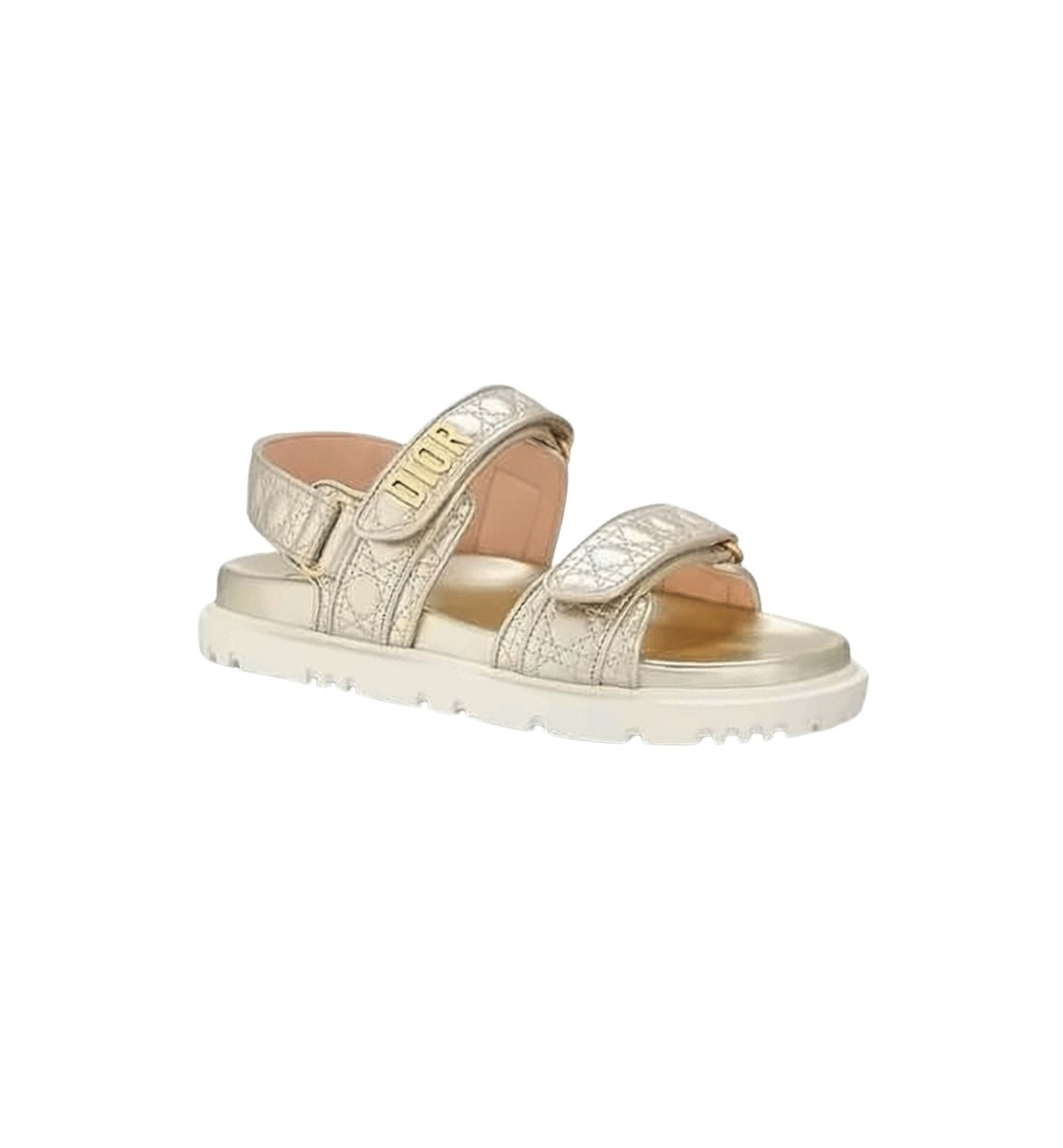 Metallic Lambskin Sandals with Adjustable Straps