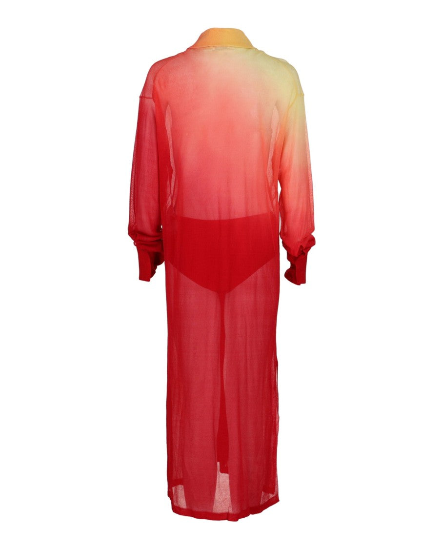 Degrade Silk-Blend Midi Shirt Dress