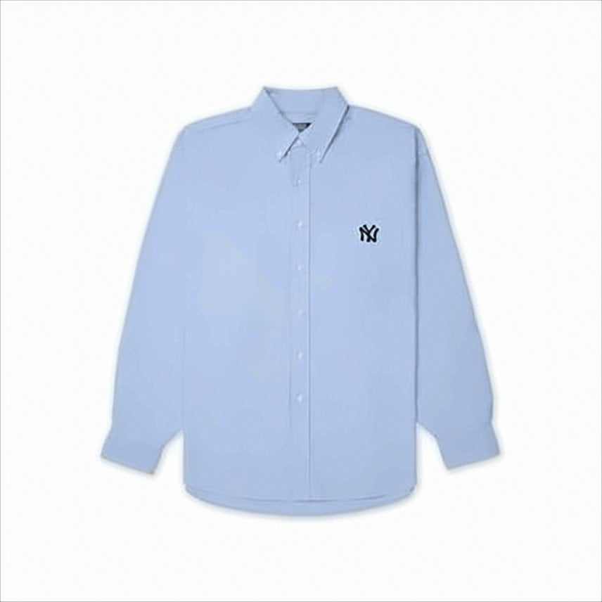 Button-Down Long Sleeve Shirt with Embroidered Logo