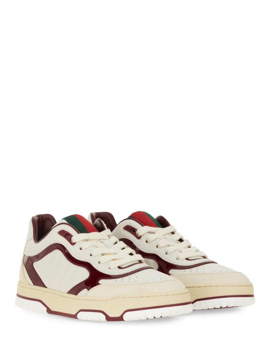 Low-Top White Calfskin Sneakers with Polished Finish