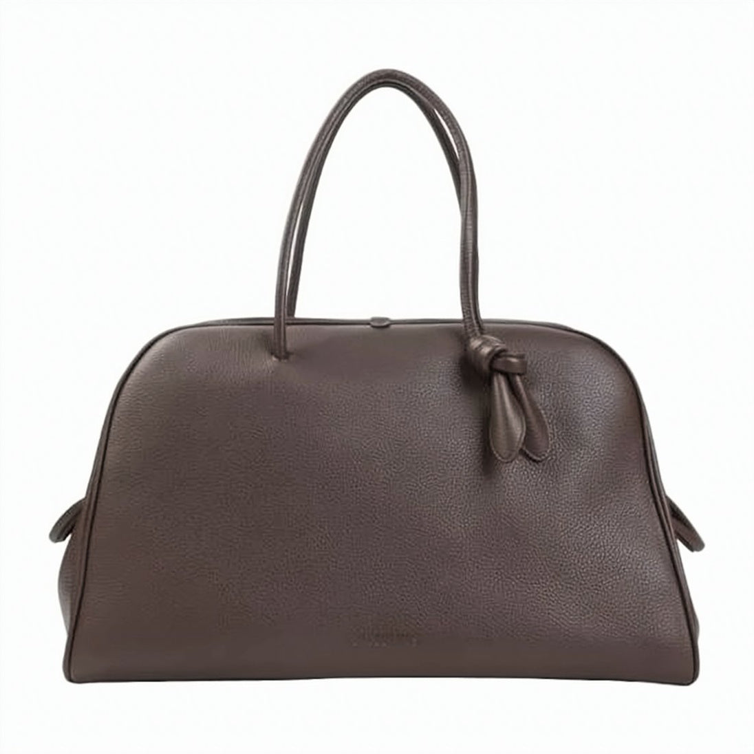 Pebbled Calf Leather Structured Shoulder Bag