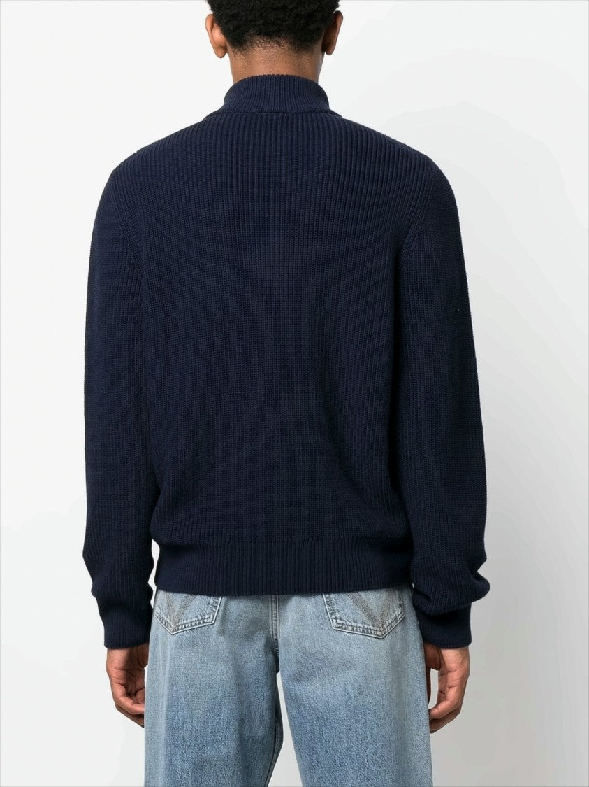 Ribbed Knit Turtleneck Sweater