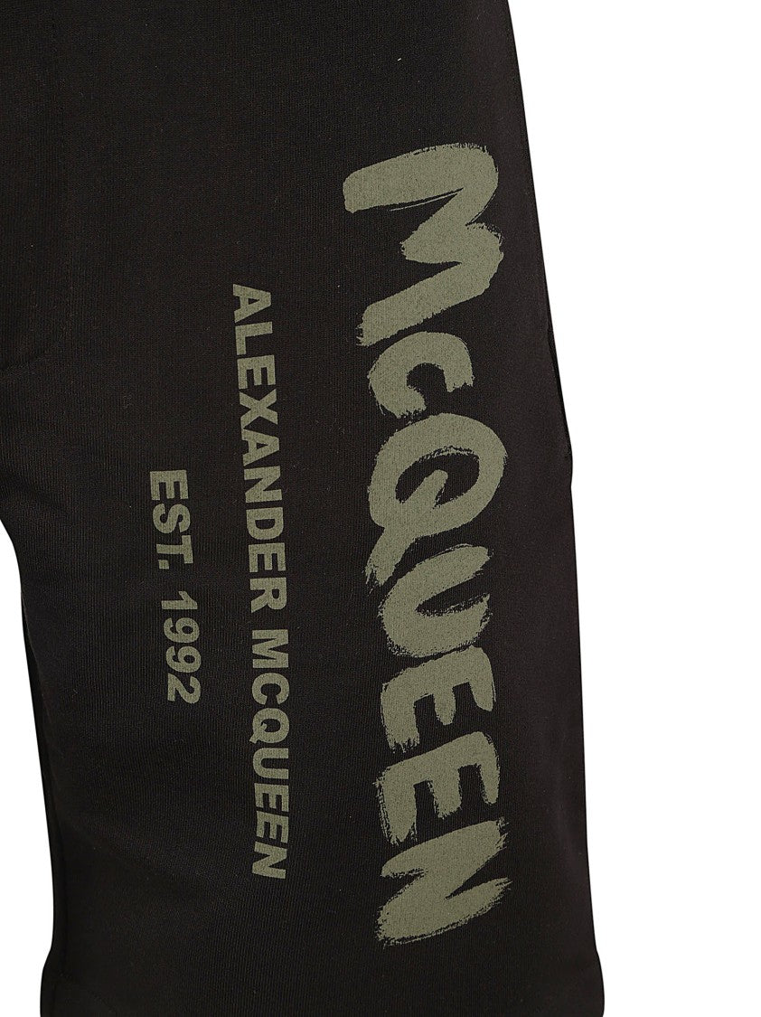 Relaxed Fit Black Graphic Print Shorts