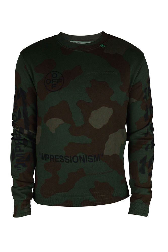 Khaki Camouflage Sweatshirt With Iconic Branding