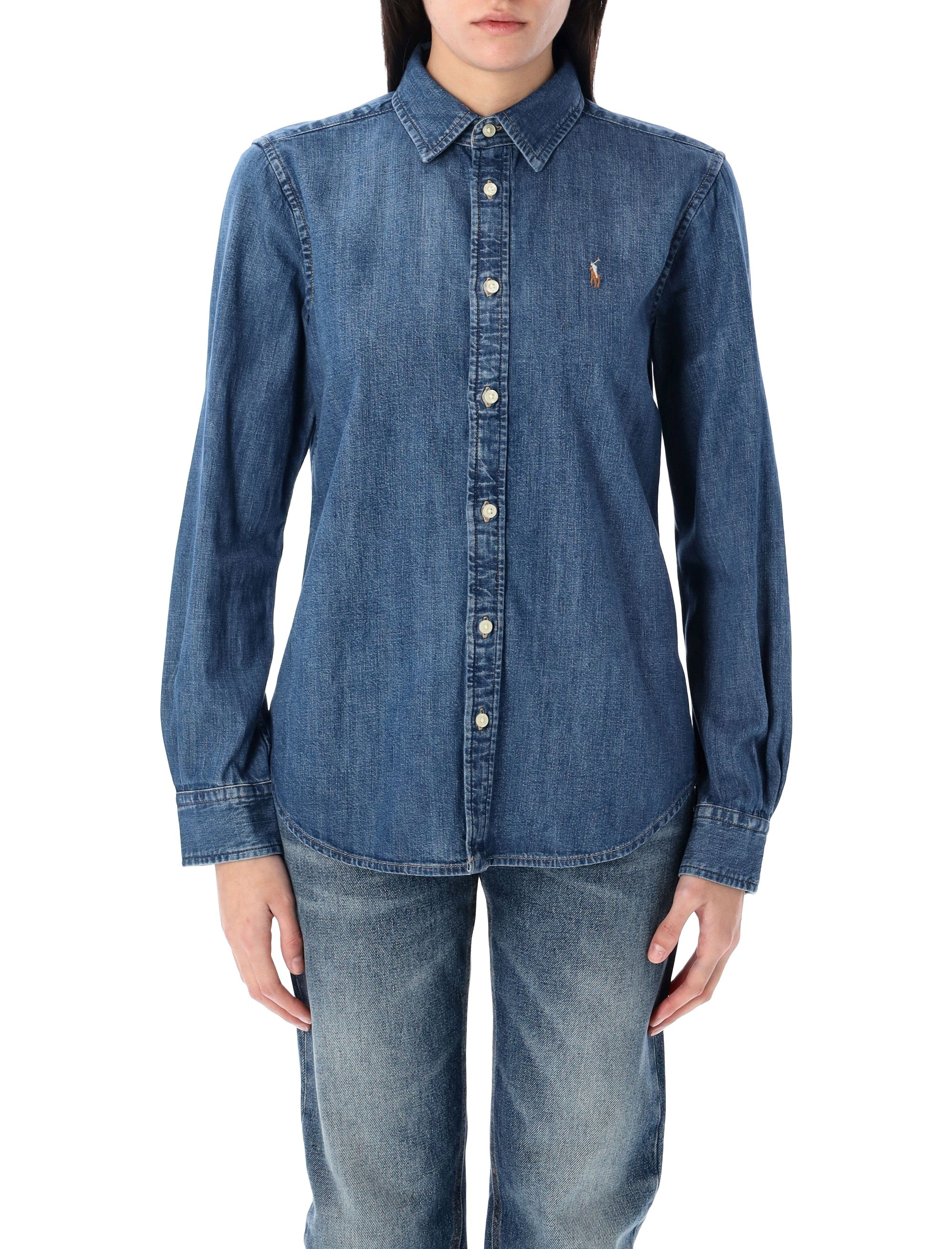 Slim Fit Cotton Denim Shirt
