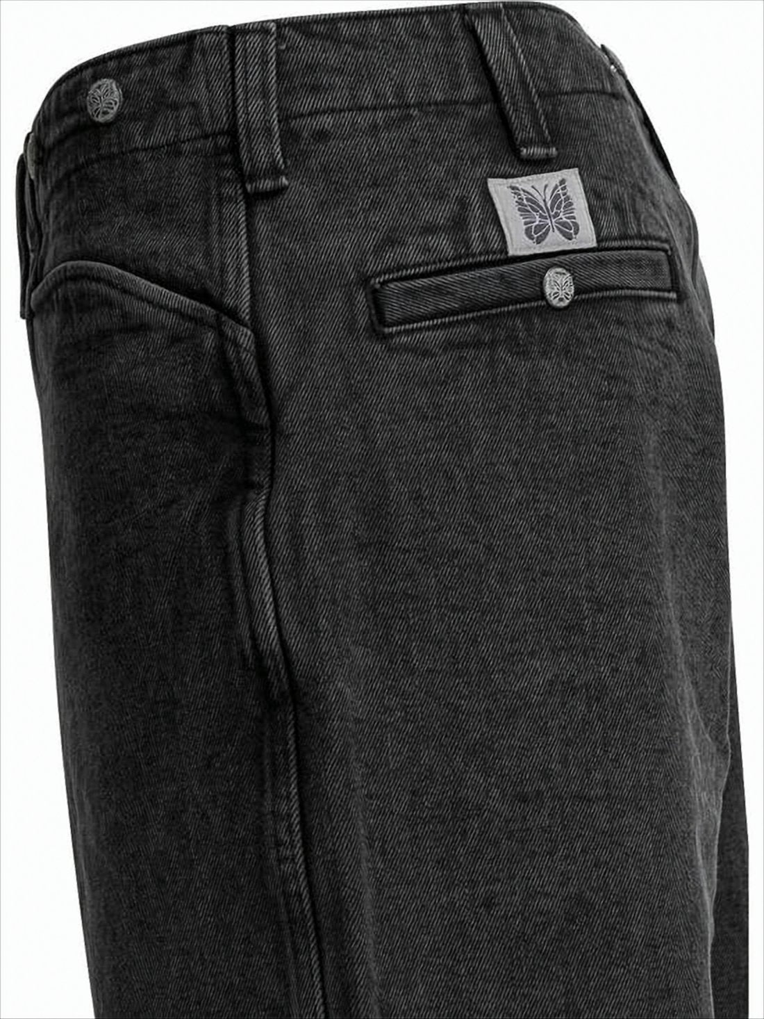 Washed Black Straight-Leg Denim Pants