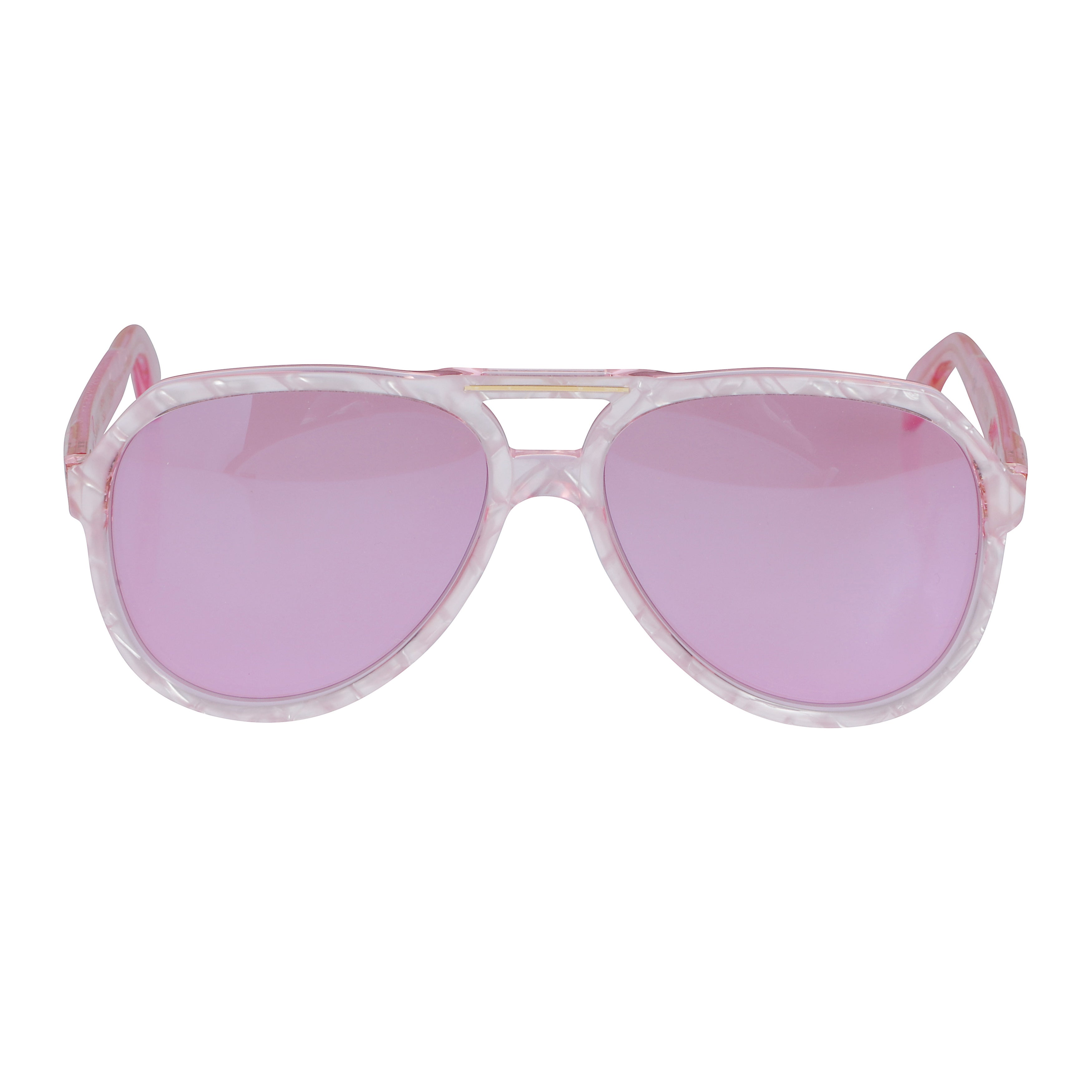 Big Pilot Translucent Pink Sunglasses with Double Bridge Design