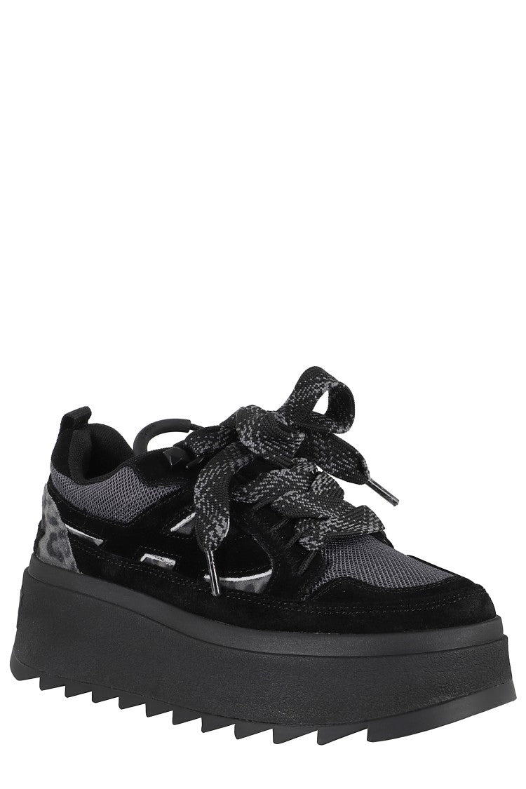 Platform Sneakers with Suede Inserts