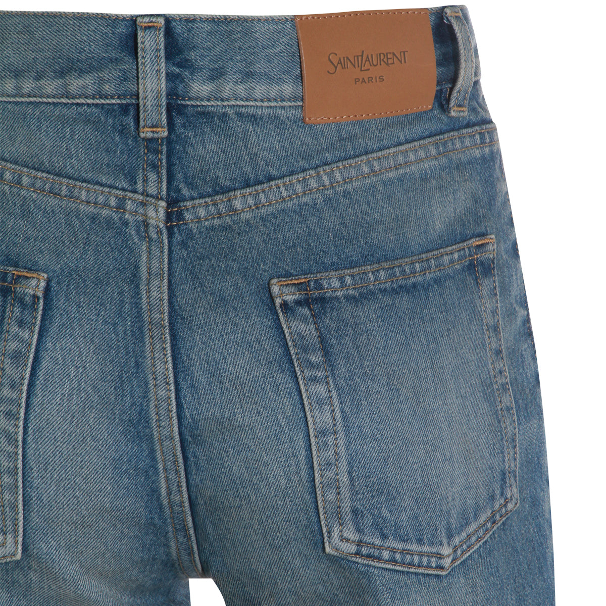 Midi Blue Cotton Jeans
