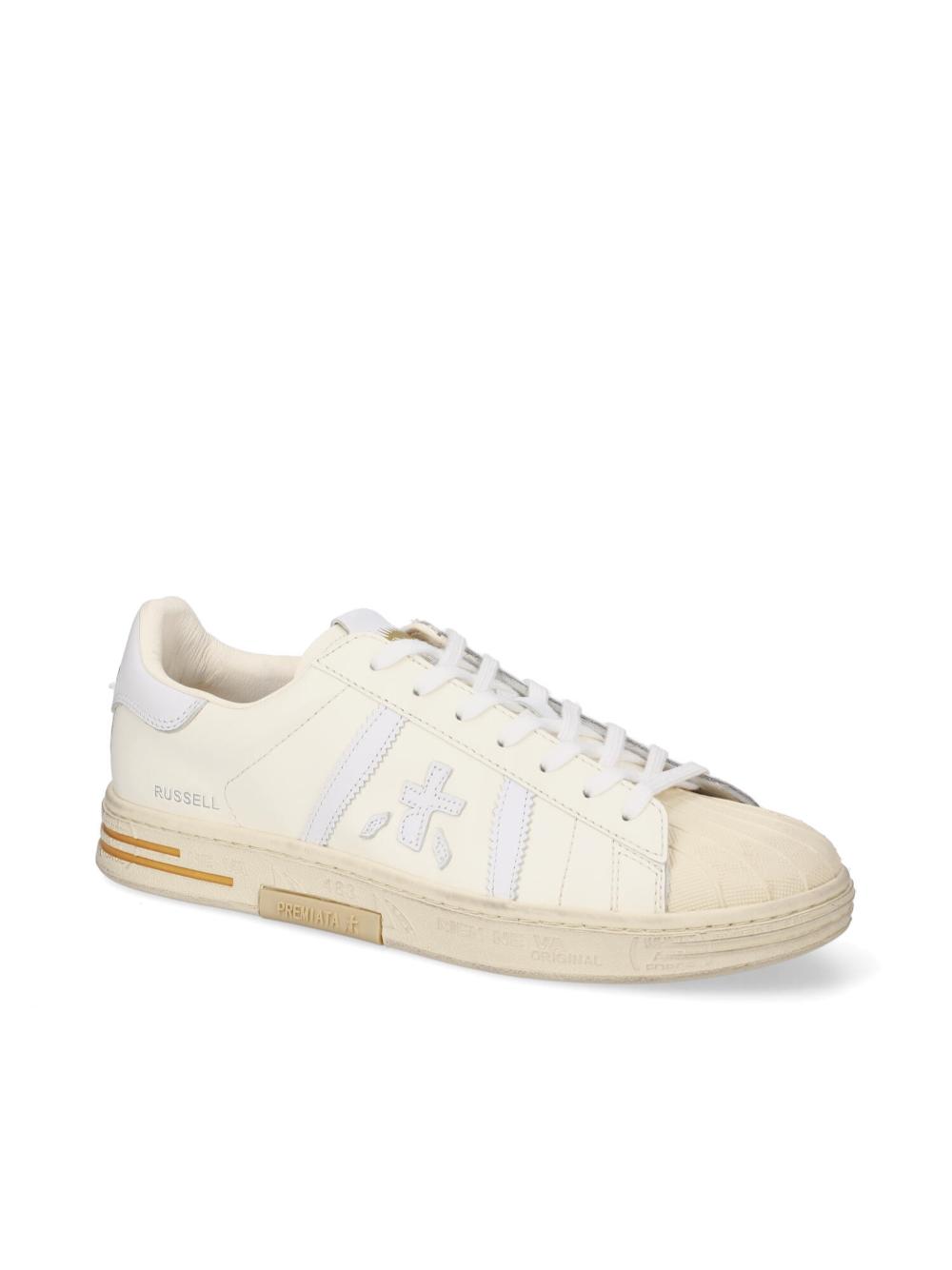 Leather Logo Lace-Up Sneakers