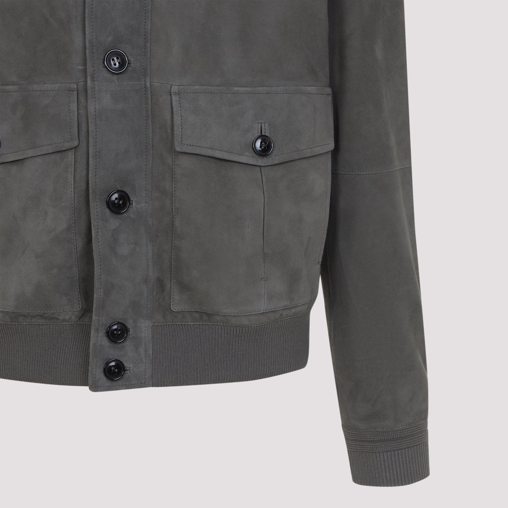 Tailored-Fit Grey Lamb Leather Jacket