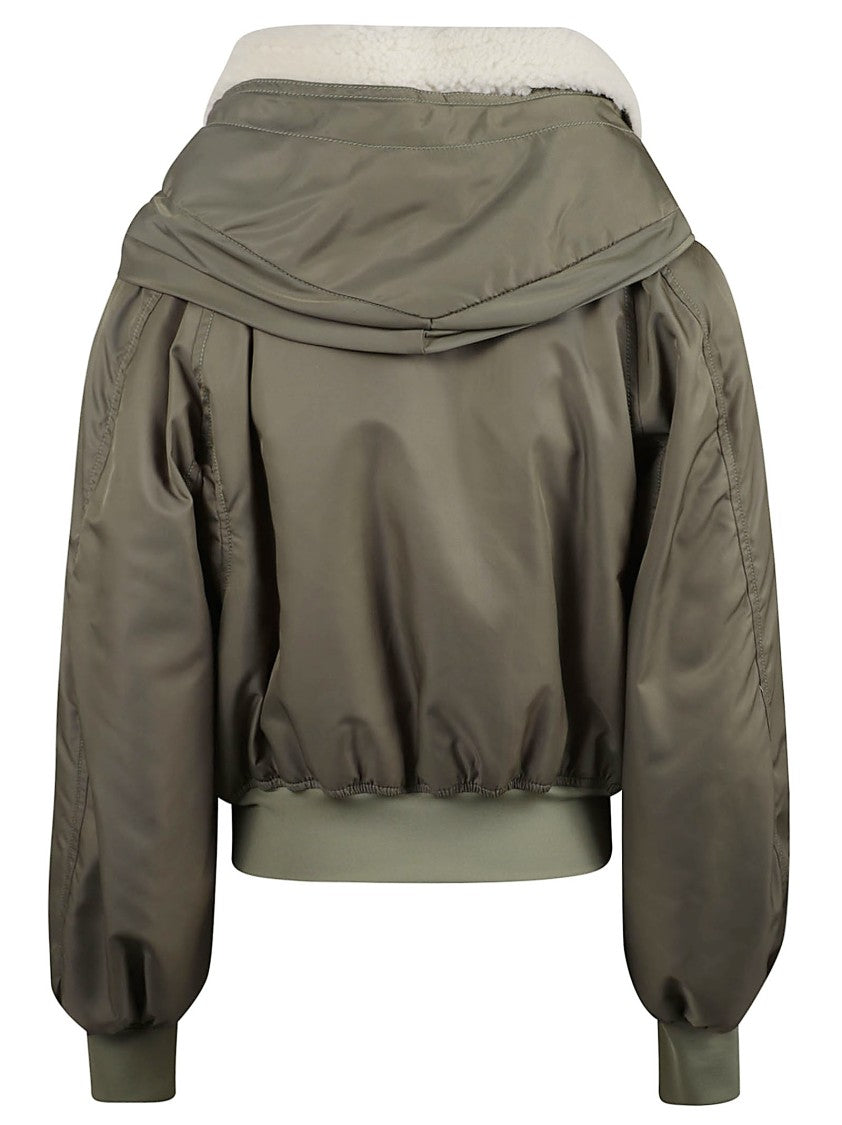 Short Coat With Shearling Hood