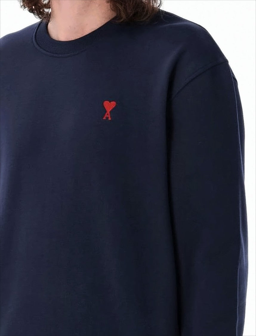 Relaxed-Fit Cotton Sweatshirt with Embroidered Heart