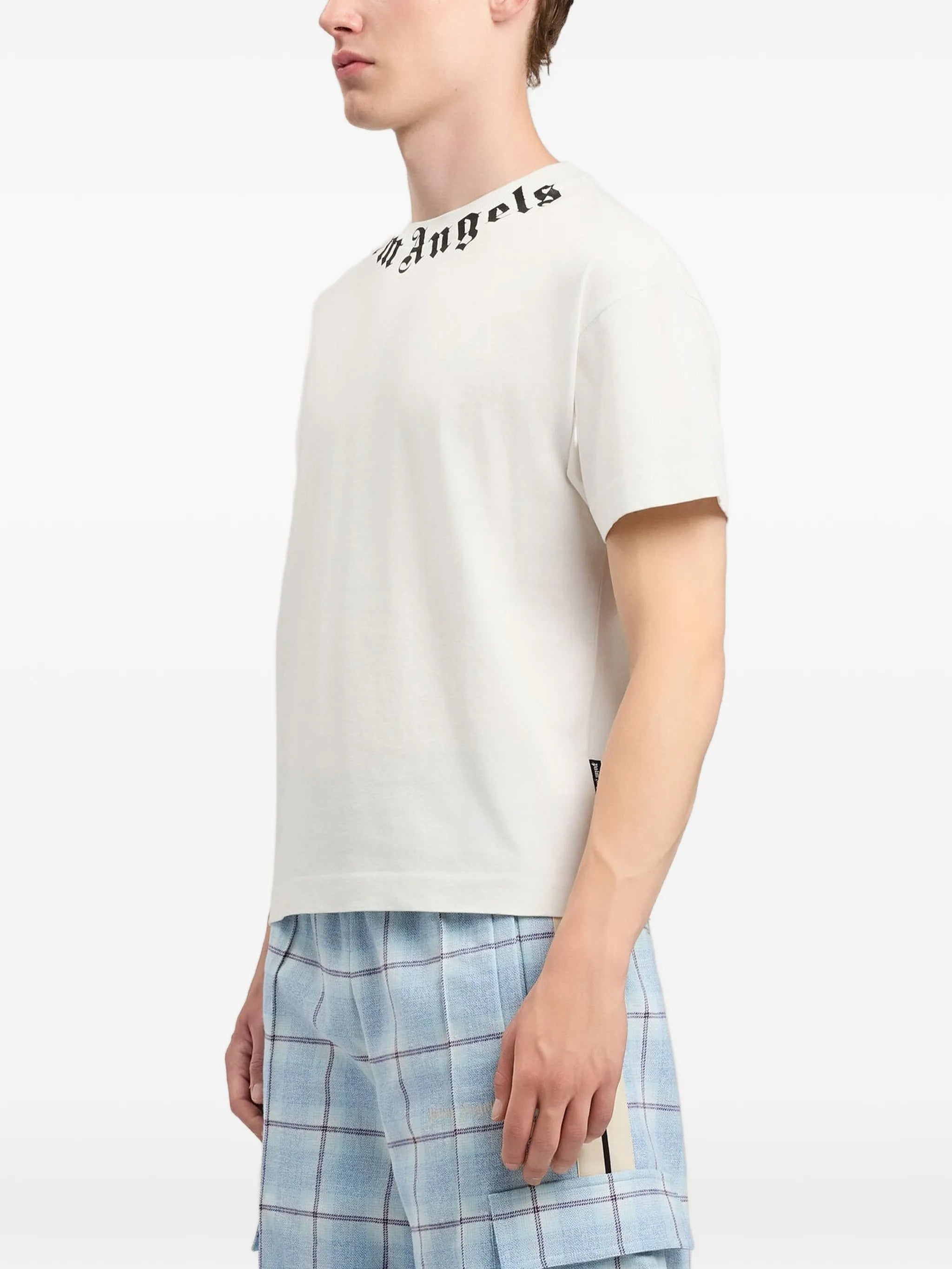 Black Neck Logo Regular Cotton T-Shirt