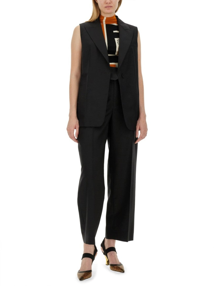 Asymmetrical Waist Pants With