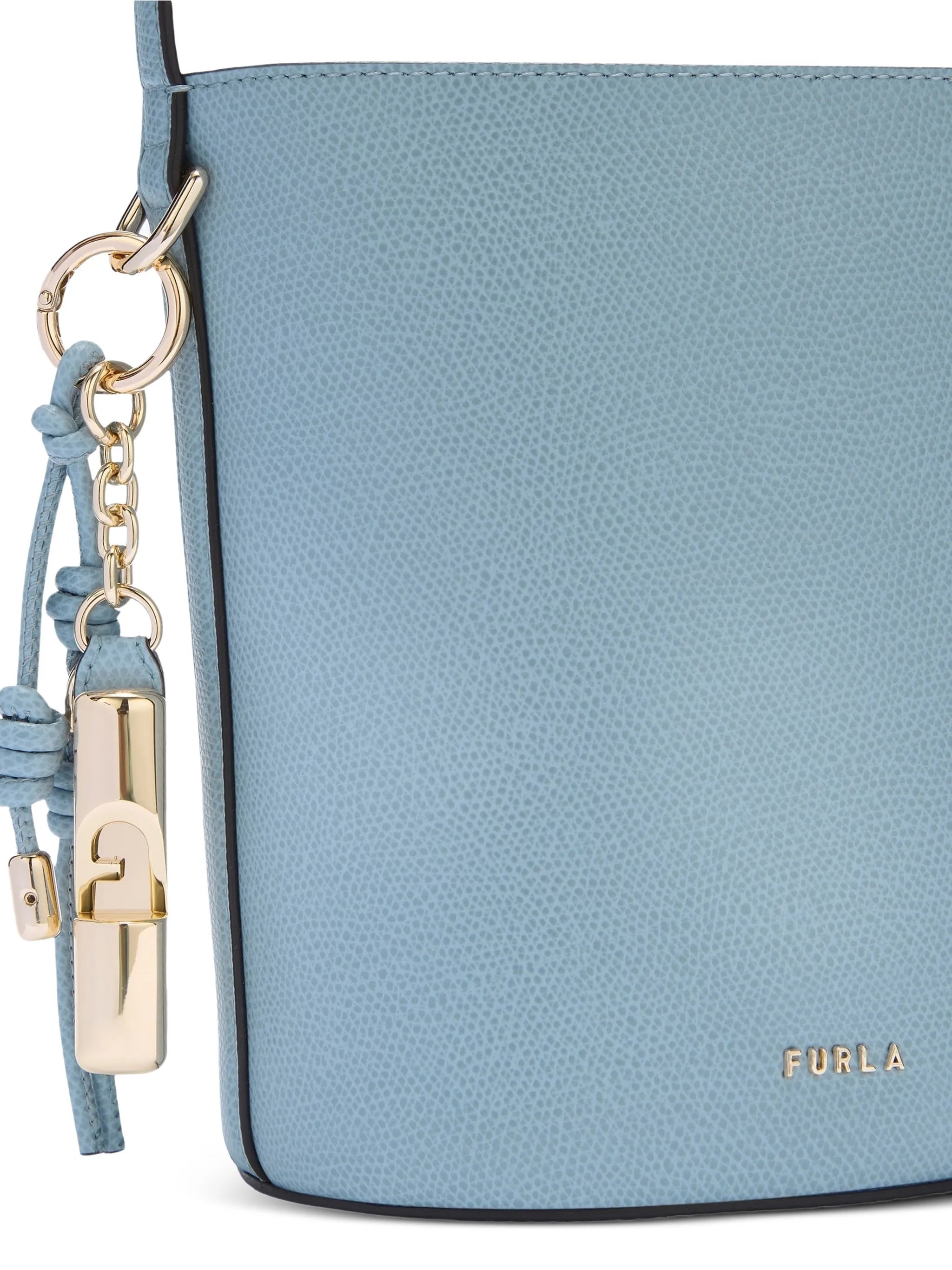 Roxie Bucket Structured Soft Blue Leather Bag