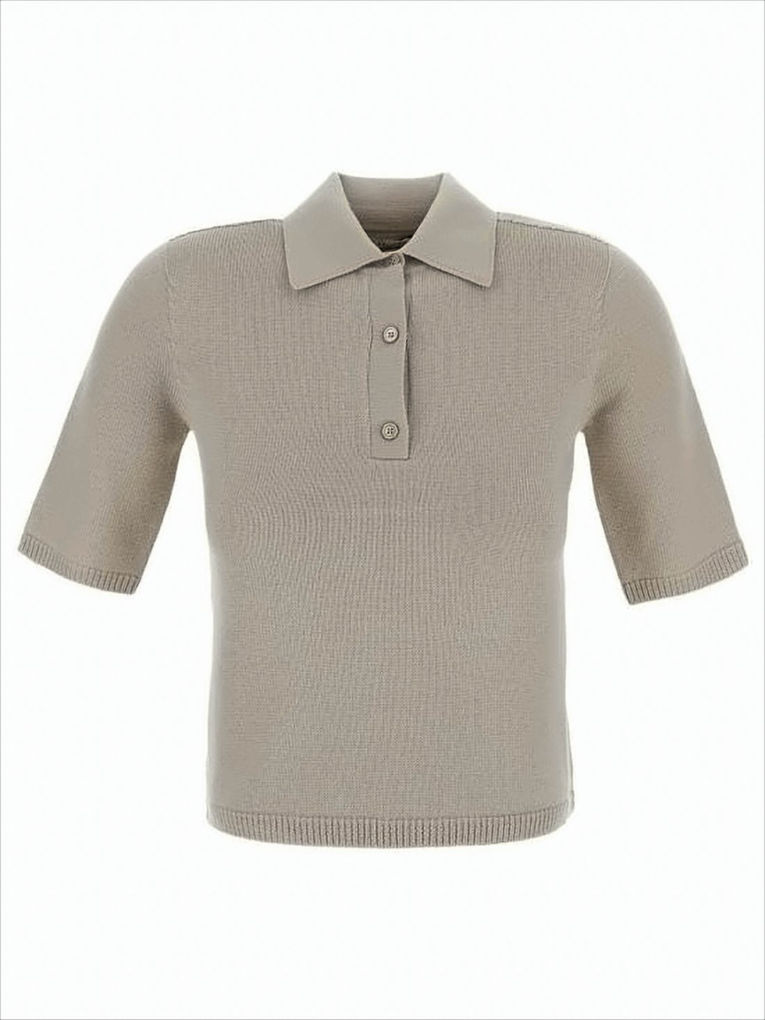 Knit Polo Top with Classic Collar