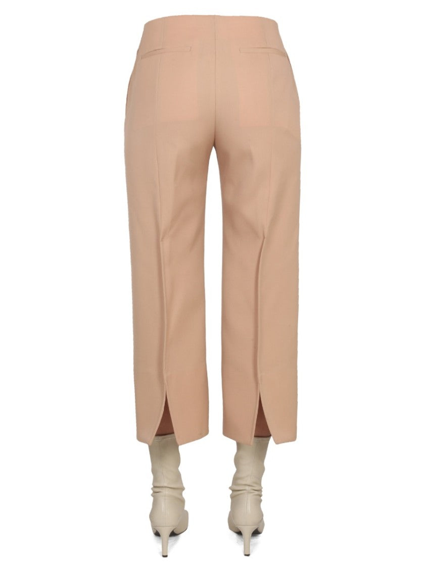 Cropped Wide-Leg Wool Pants