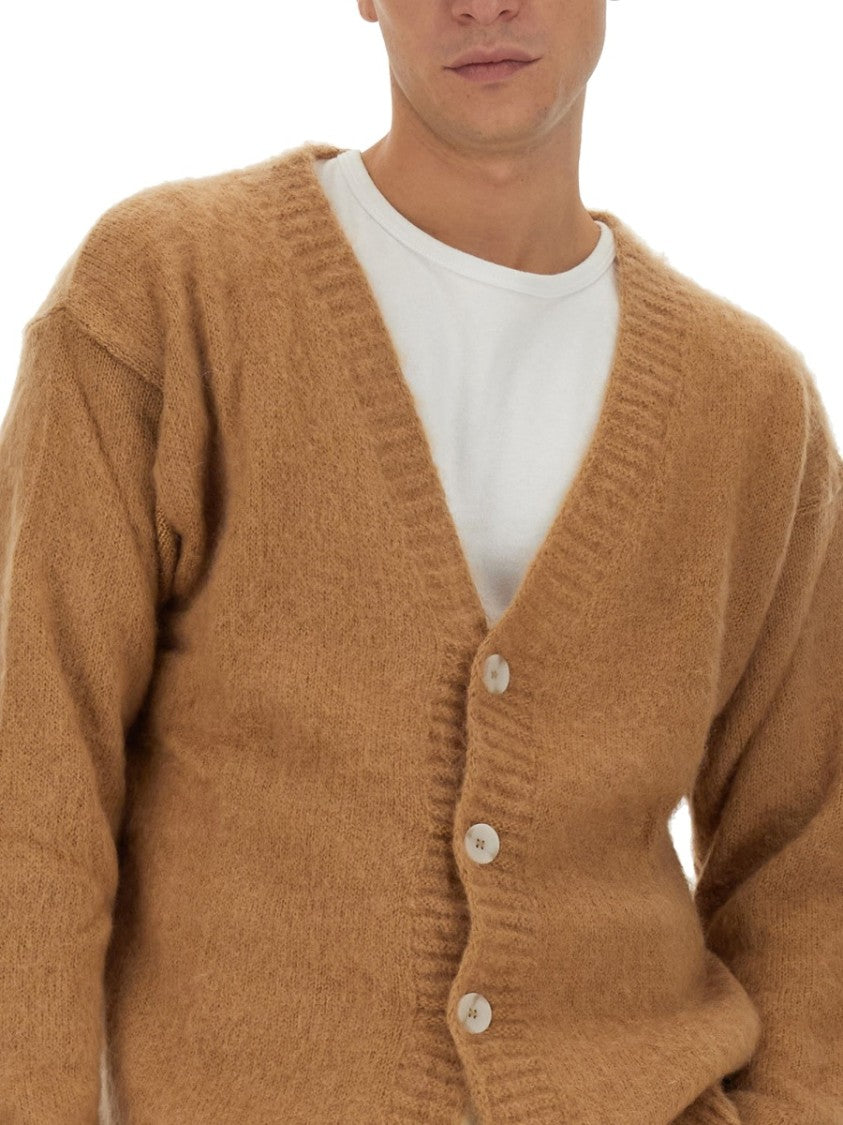 V-Neck Cardigan With Textured Finish