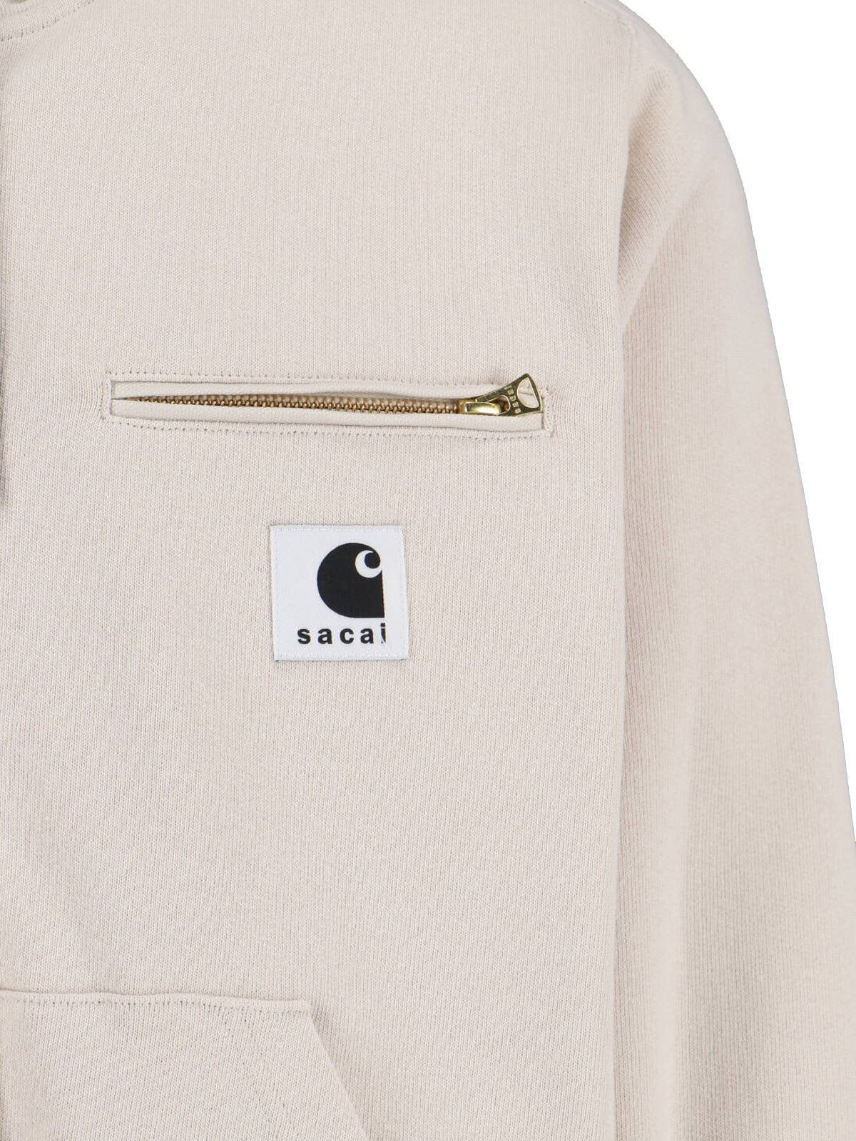 Cotton Zip Jacket With Contrasting Logo Patch