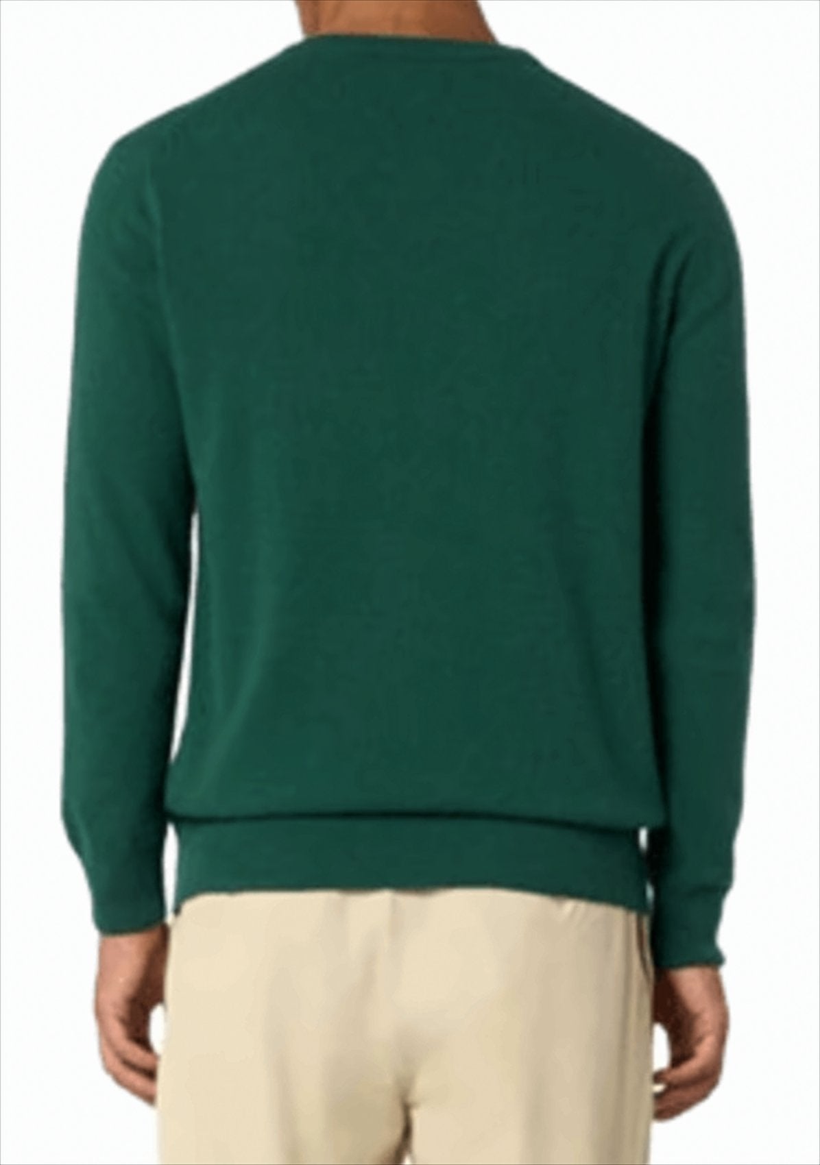 Crew Neck Wool-Cashmere Blend Sweater with Jacquard Detail
