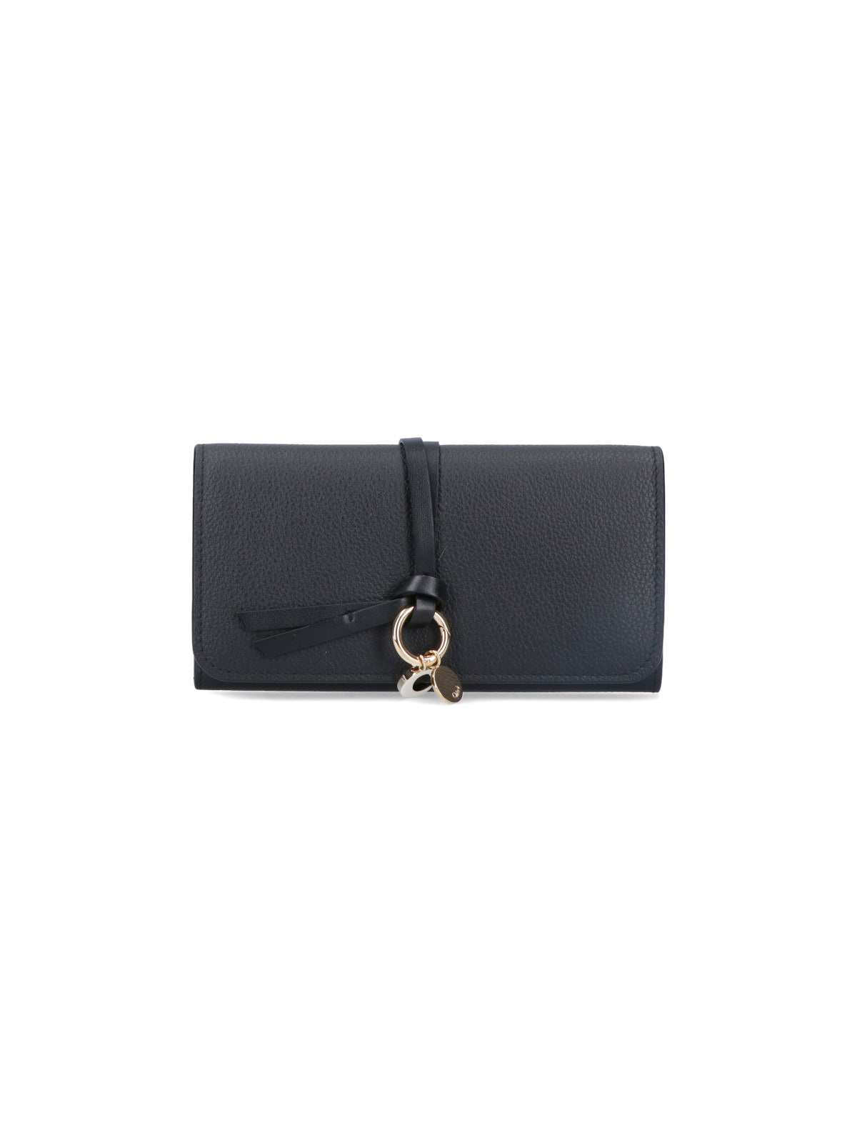Black Alphabet Textured Leather Wallet
